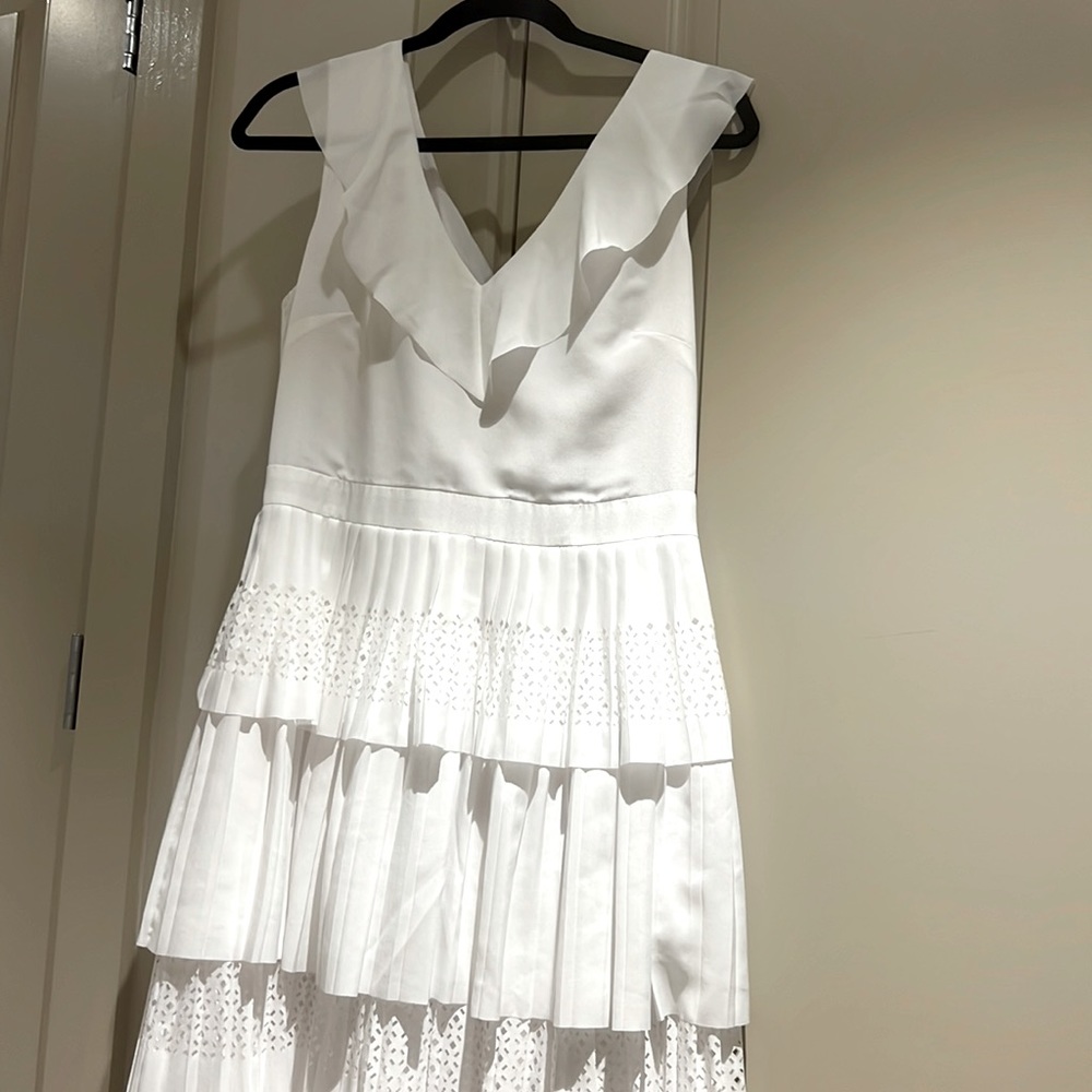 Banana Republic white rifled dress.